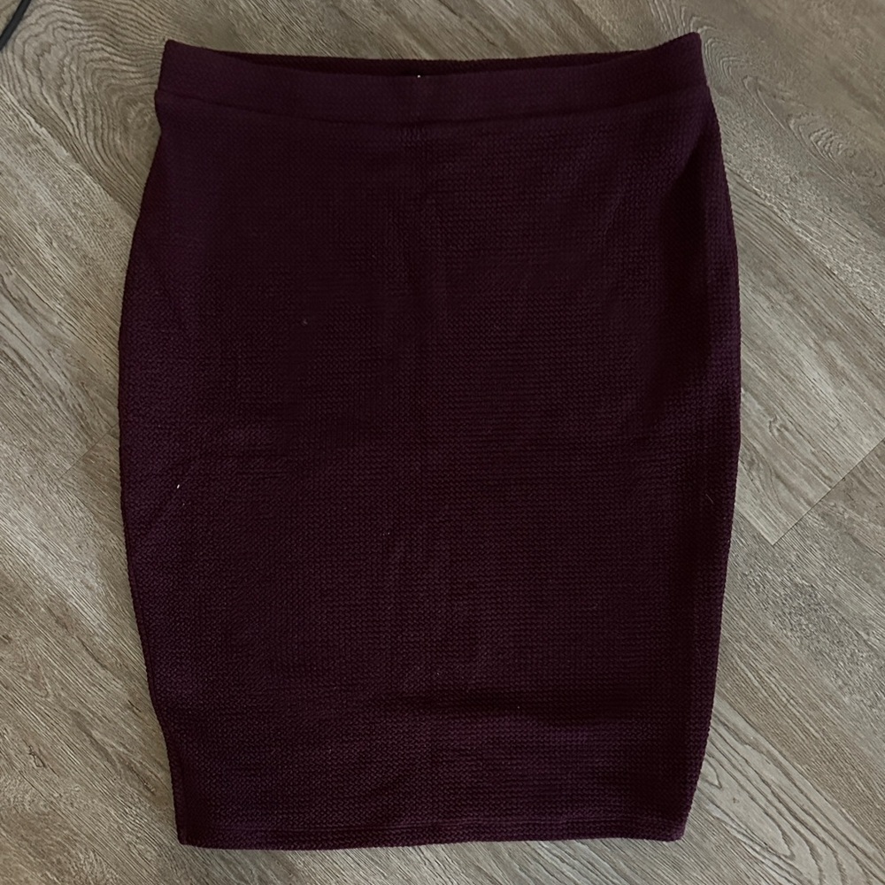 Apt. 9 Deep Burgundy Knit Pencil Skirt